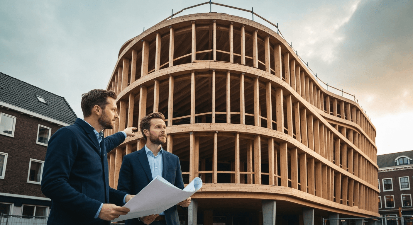 DLT: Houtbouw breekt met rechte lijnen